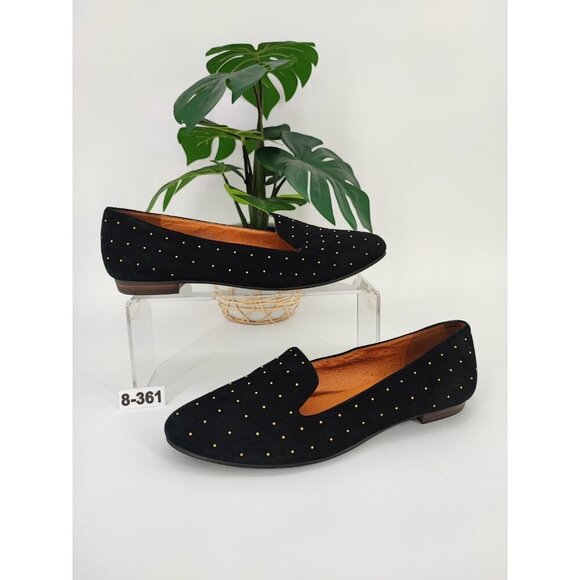 Madewell Shoes - Madewell Women's Teddy Black Suede Studded Flats Size 8 US